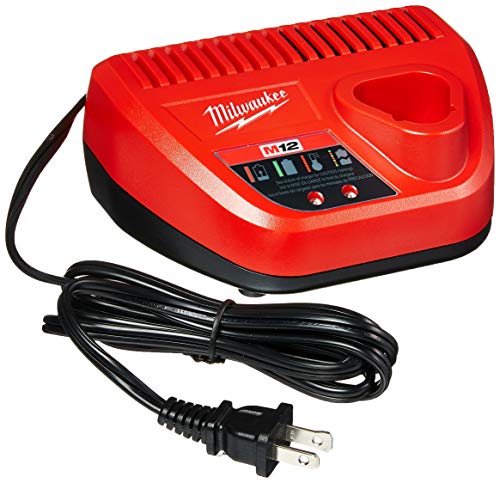 MILWAUKEE'S Genuine OEM 48-59-2401 M12 Lithium Ion 12 Volt Battery Charger w/LED Indicating, Red